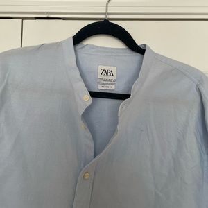 Zara Light Blue Relaxed Fit Oxford, Size XXL